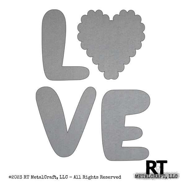 Porch Candy® - LOVE SCALLOP HEART - Bare Metal Design Set