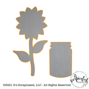 Porch Candy® - SUNFLOWER IN A MASON JAR - Bare Metal Design Set 