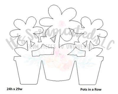 Pots In A Row (3 Flower Pots)